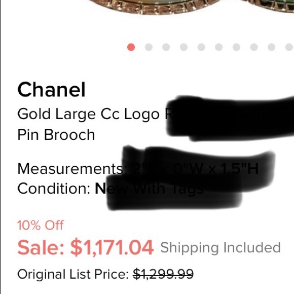 Chanel CC gold tone brooch 🌟1HR price drop🌟 - Picture 8 of 8